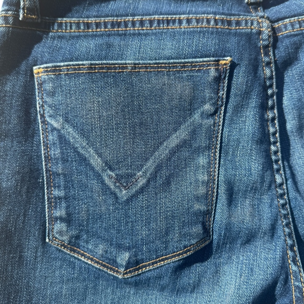🩳 Hudson Amelia Rolled Cuffed Knee Mid-Rise Indigo Denim Bermuda Shorts Sz 26 - Picture 8 of 15